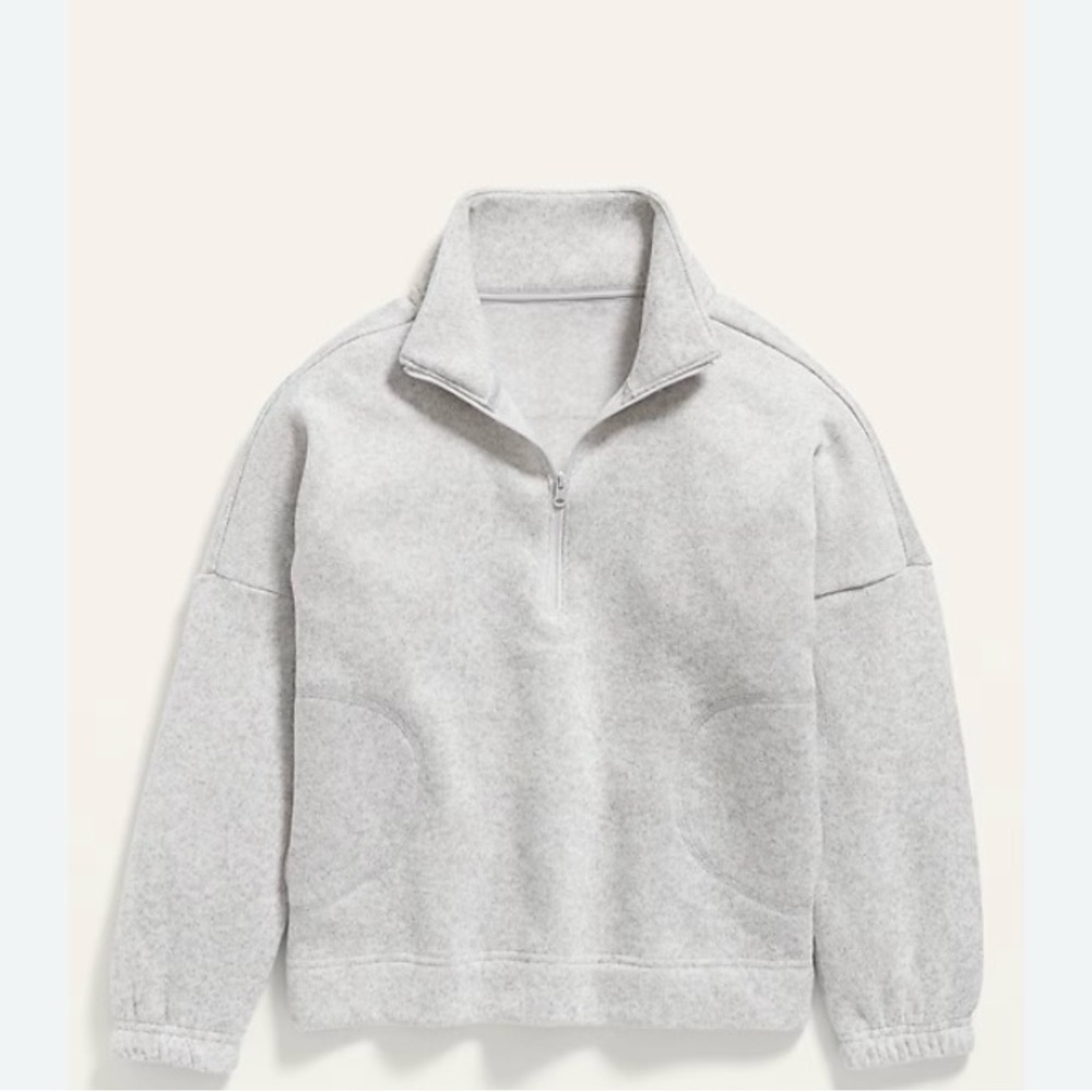 Old Navy Kids Light Heather Gray Mock Neck Pullover Sweater.